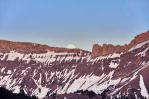 Supermond Vollmond Schrattenfluh Berge Fels Emmental Sonnenuntergang Mondaufgang